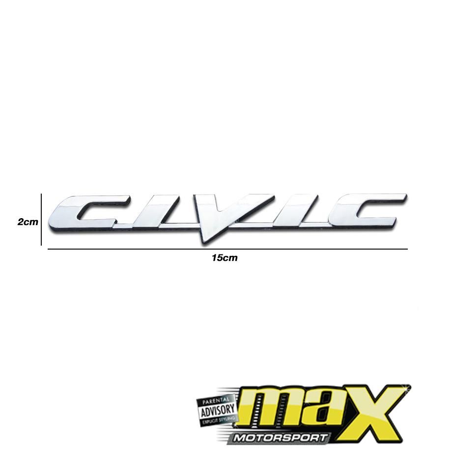 Civic Chrome Plastic Badge maxmotorsports