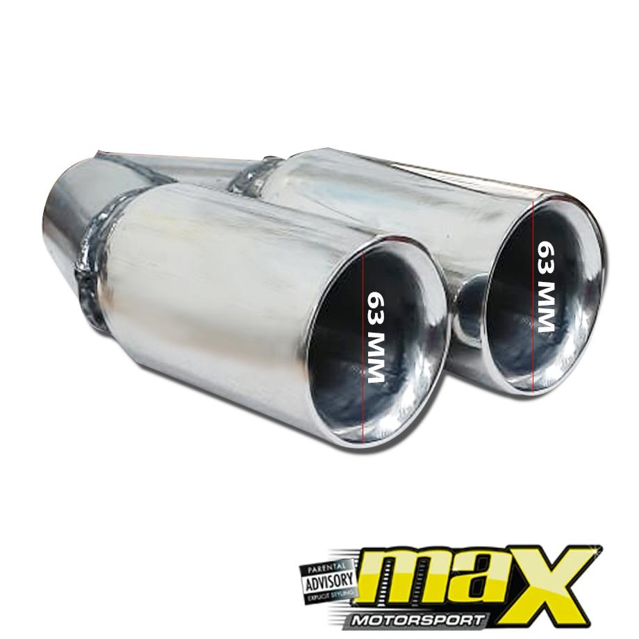Cowley Twin Step Cut Exhaust Tailpipe (63mm Outlet) maxmotorsports