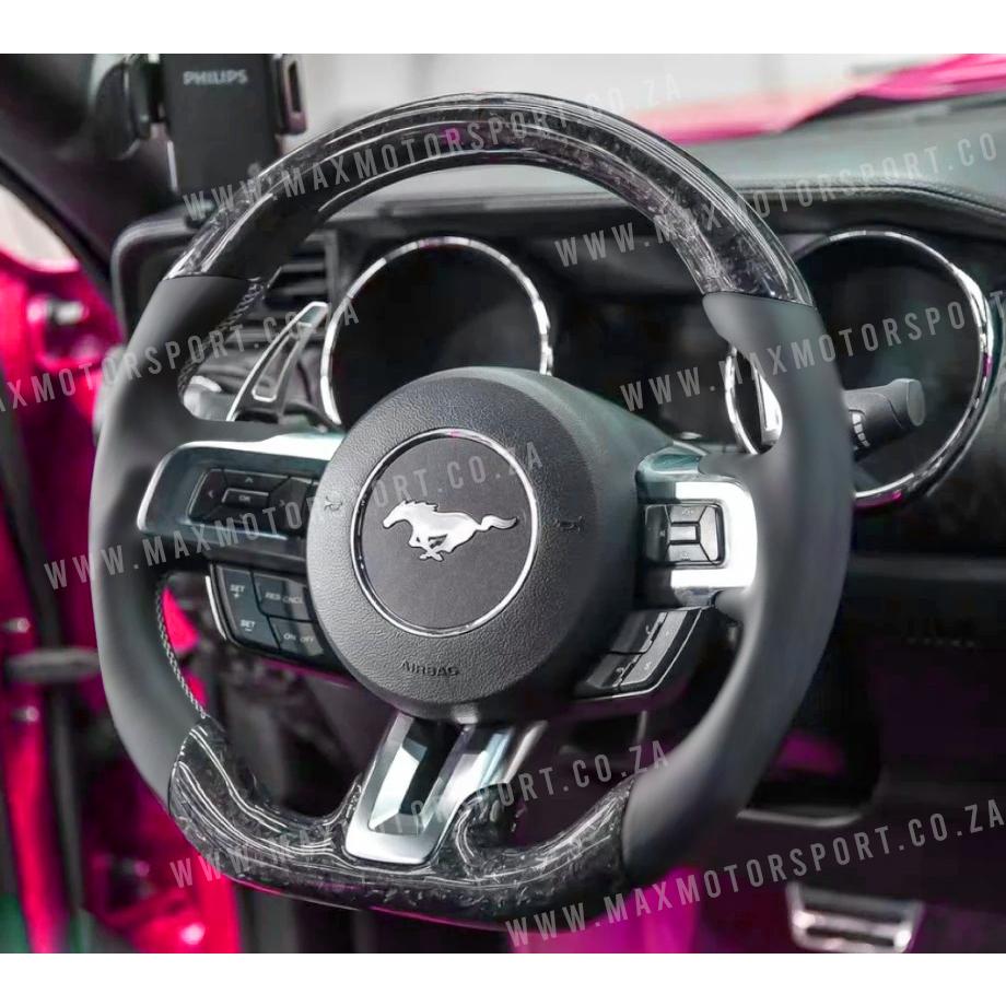 Forged Carbon Fibre Steering Wheel - Suitable To Fit Mustang (2018-On) Max Motorsport