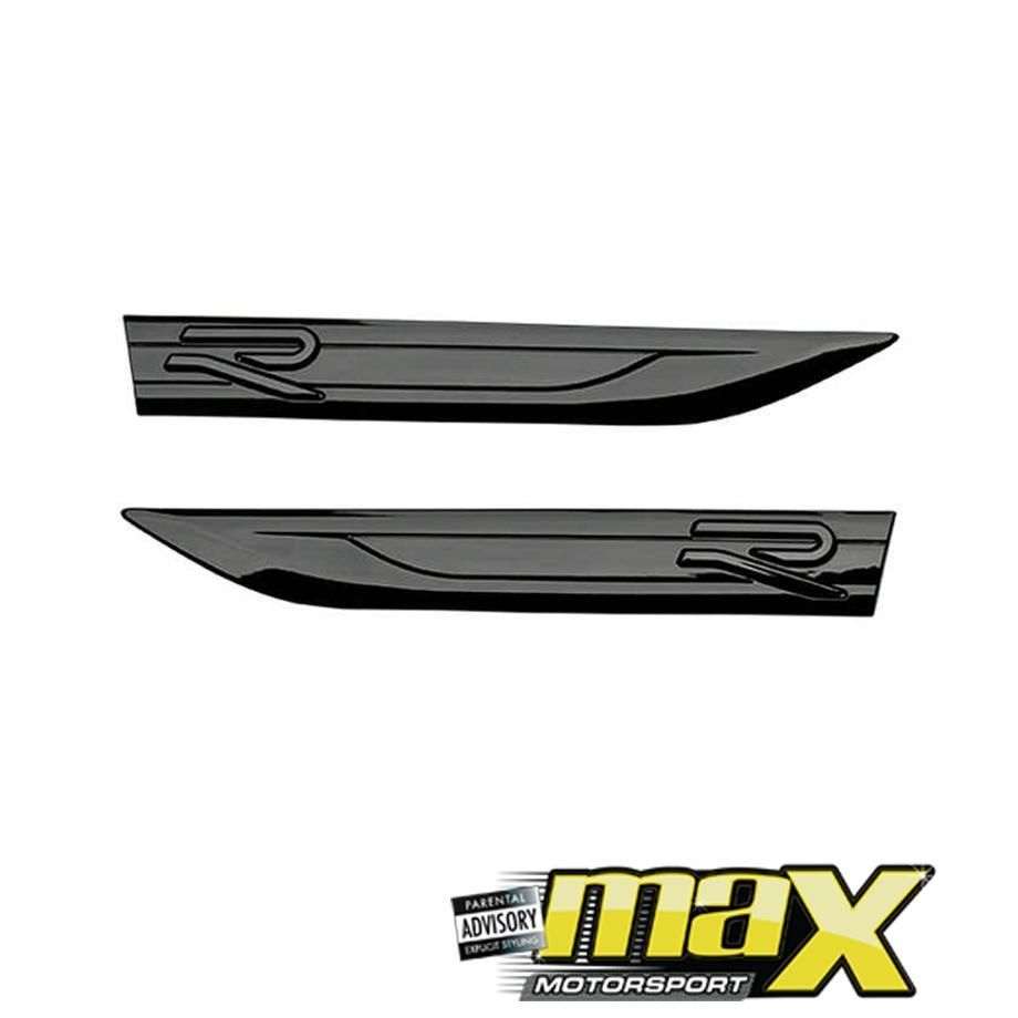 Golf 8 Style - R Logo Fender Badge (Black) maxmotorsports