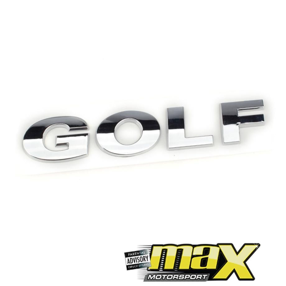 Golf Chrome Lettering Badge maxmotorsports