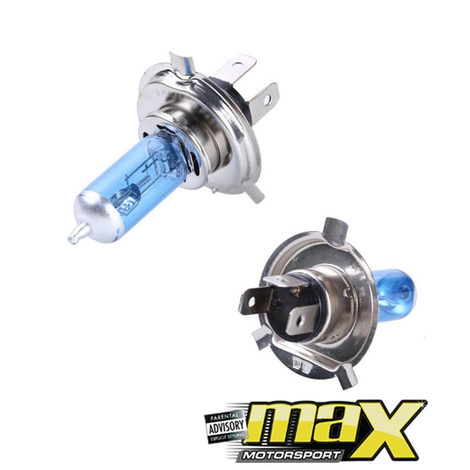 H4 Zone Twin Pack Super White Halogen Bulbs maxmotorsports