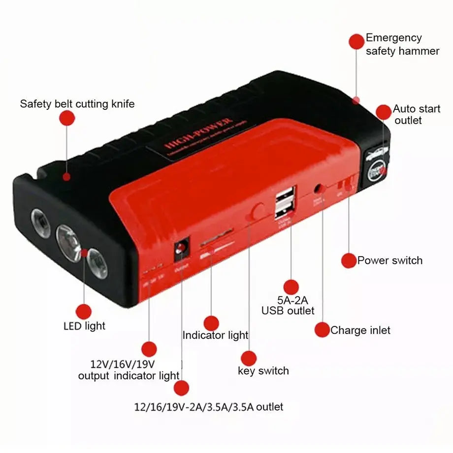 Multi Function Portable Jump Start Kit 600 Amp Max Motorsport