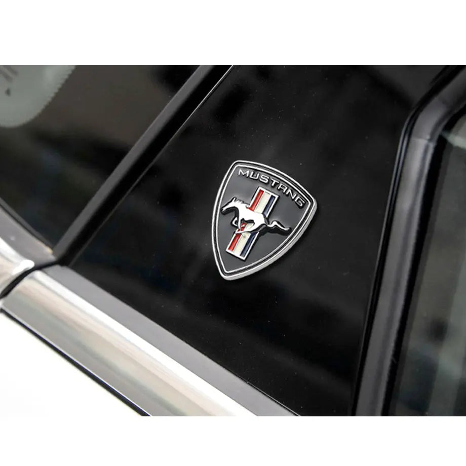 Mustang Shield Emblem Badge (Black & Chrome) Max Motorsport