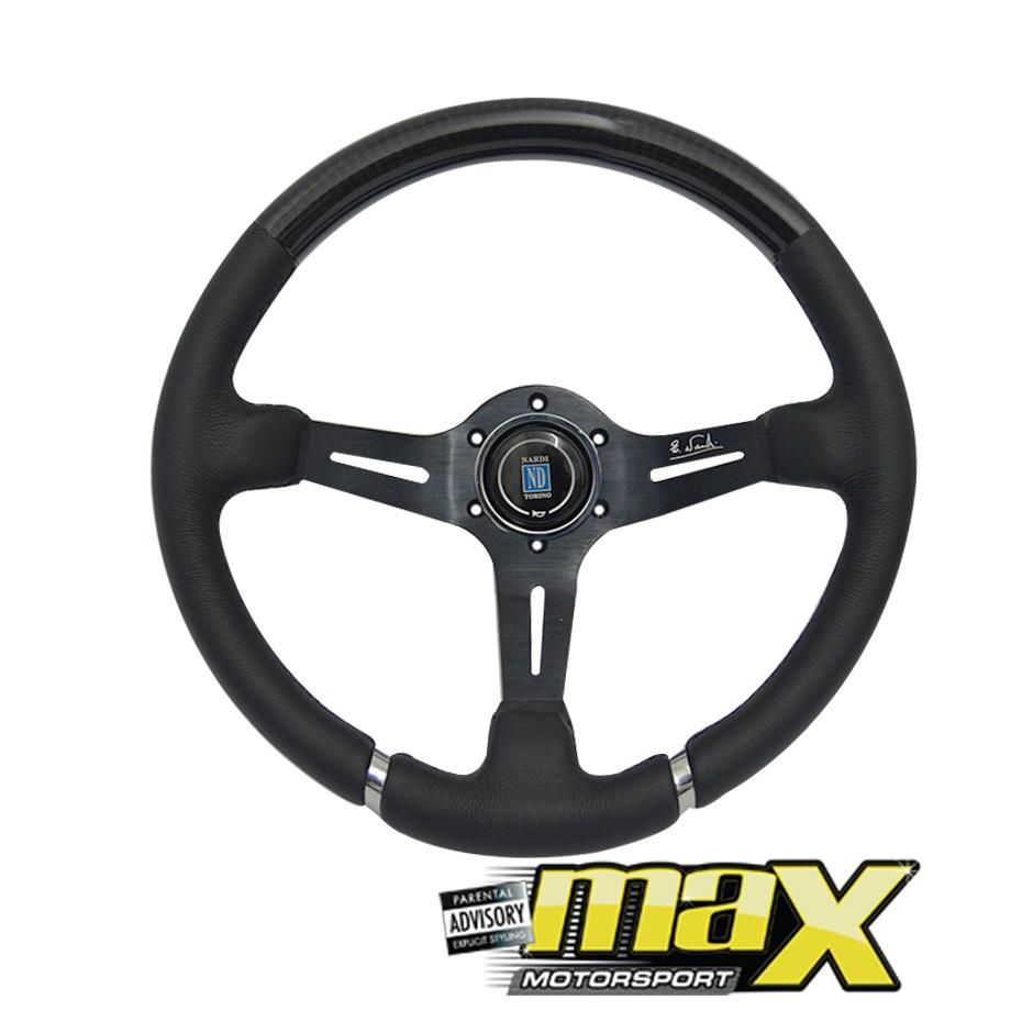 Nardi Torino Drift Style Steering Wheel With Genuine Leather & Carbon Fibre maxmotorsports