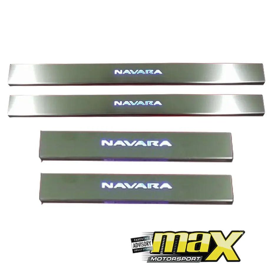 Nissan Navara NP300 Light Up Aluminium Step Sill With Navara Logo maxmotorsports