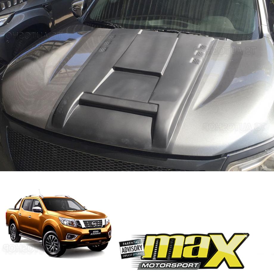 Nissan Navara NP300 (2017-On) Matte Black Plastic V5 3D Bonnet Scoop maxmotorsports