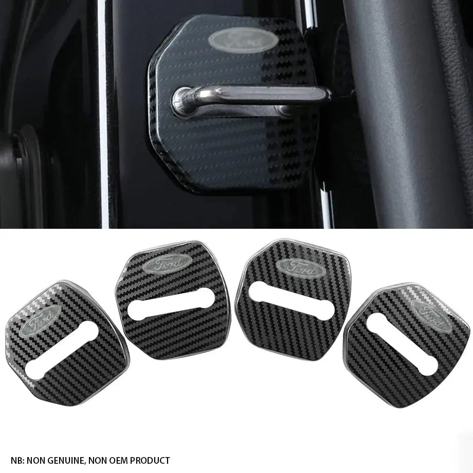 Non-OEM Suitable To Fit Ford - Aluminium Door Lock Covers (Carbon Look) maxmotorsports