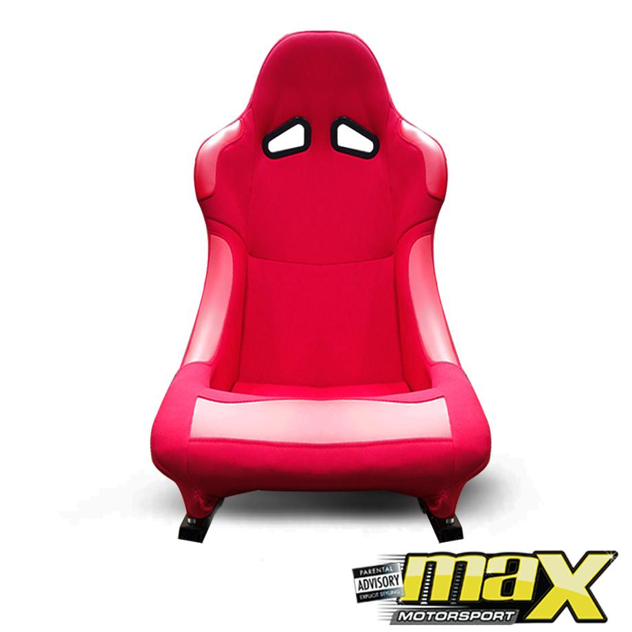 Non-Reclinable Racing Bucket Seats - (PVC + Cloth) maxmotorsports