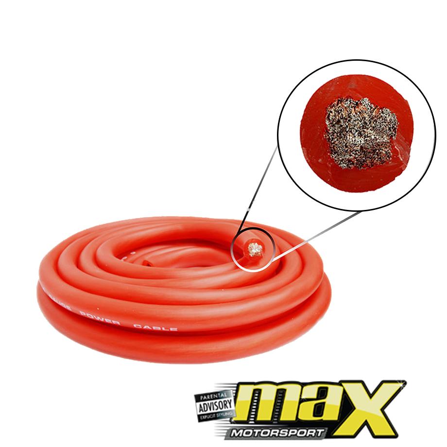 Power Cable - 4 Gauge (Red) maxmotorsports