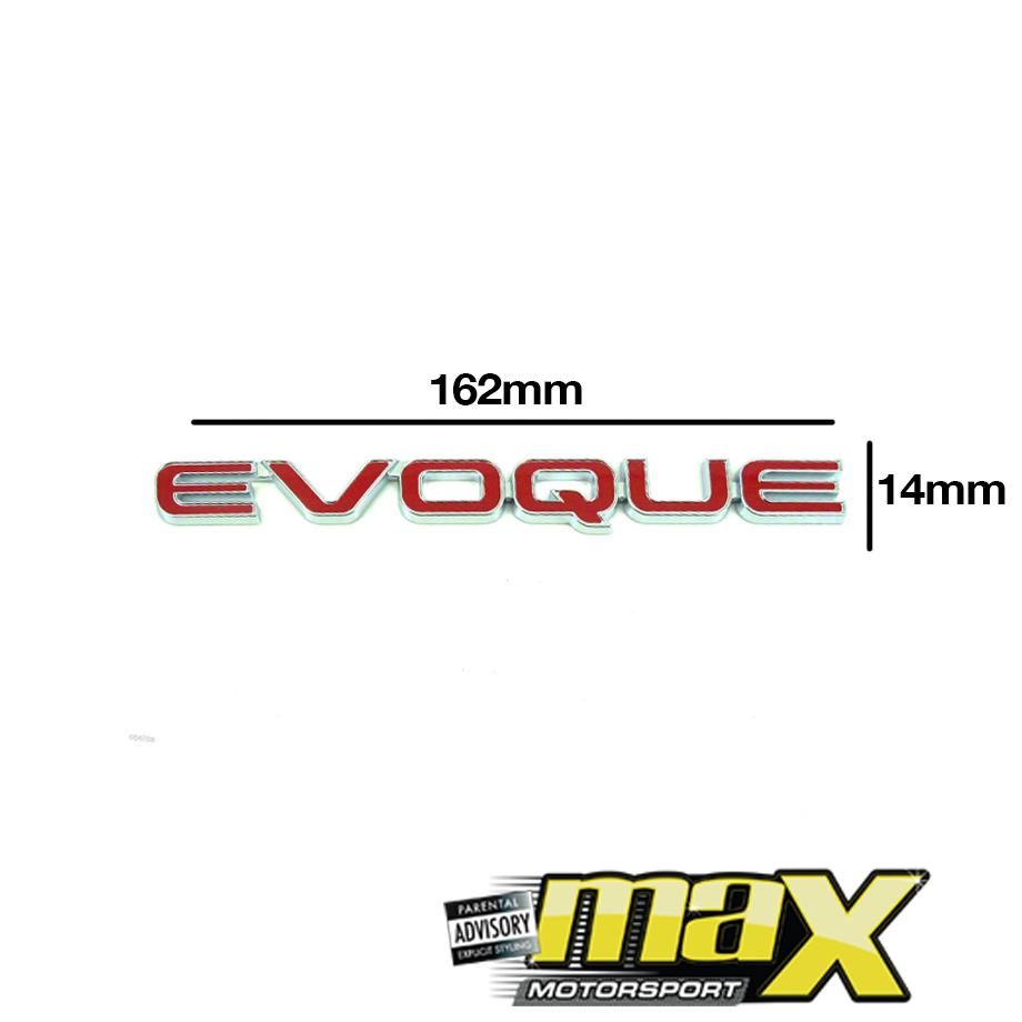 Range Rover Evoque Badge (Red) maxmotorsports
