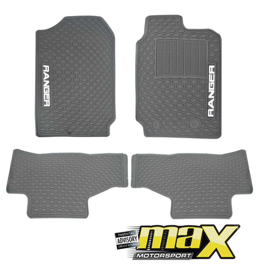 Ranger 4-Piece Rubber Floor Mats (White) maxmotorsports