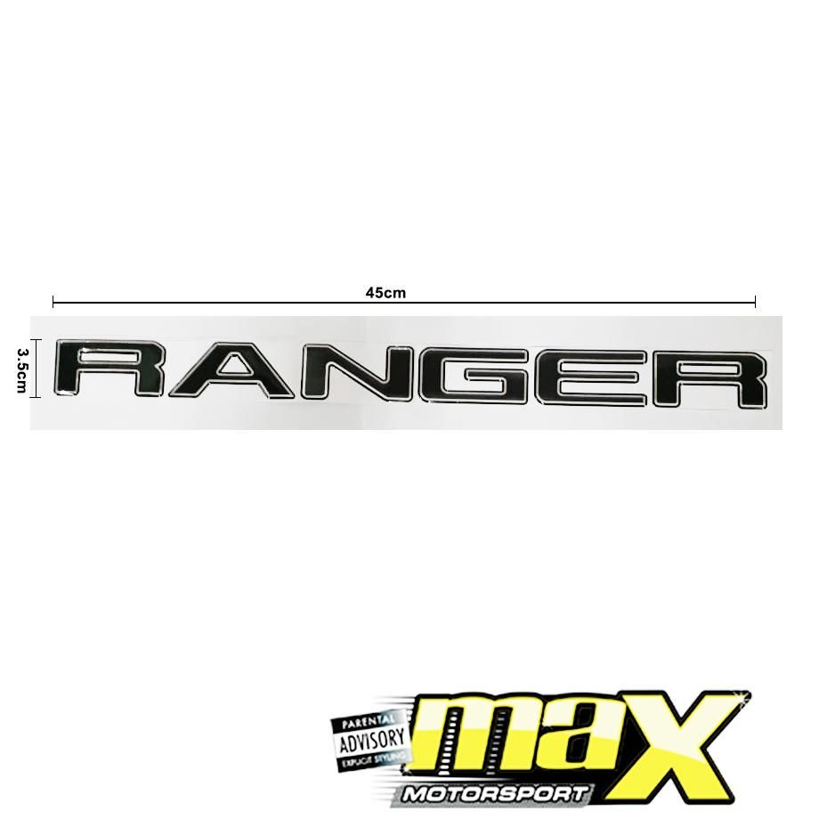 Ranger Gel Nudge Bar Sticker - Black maxmotorsports
