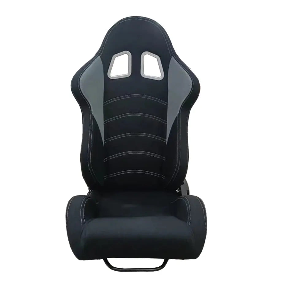 Reclinable Racing Seats Black Cloth (Pair) maxmotorsports