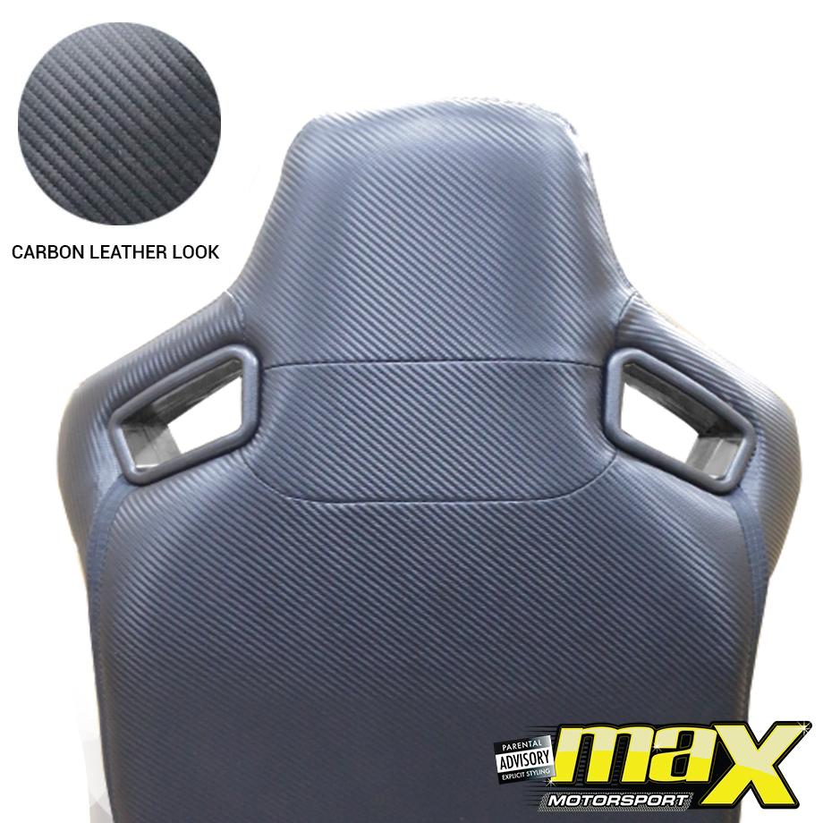 Reclinable Racing Seats PVC + Suede (Pair) maxmotorsports