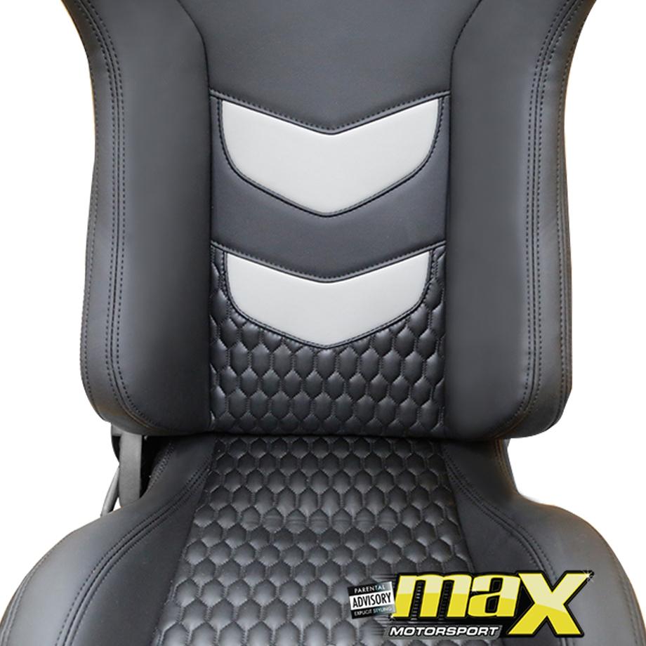 Reclinable Racing Seats PVC (Pair) Max Motorsport