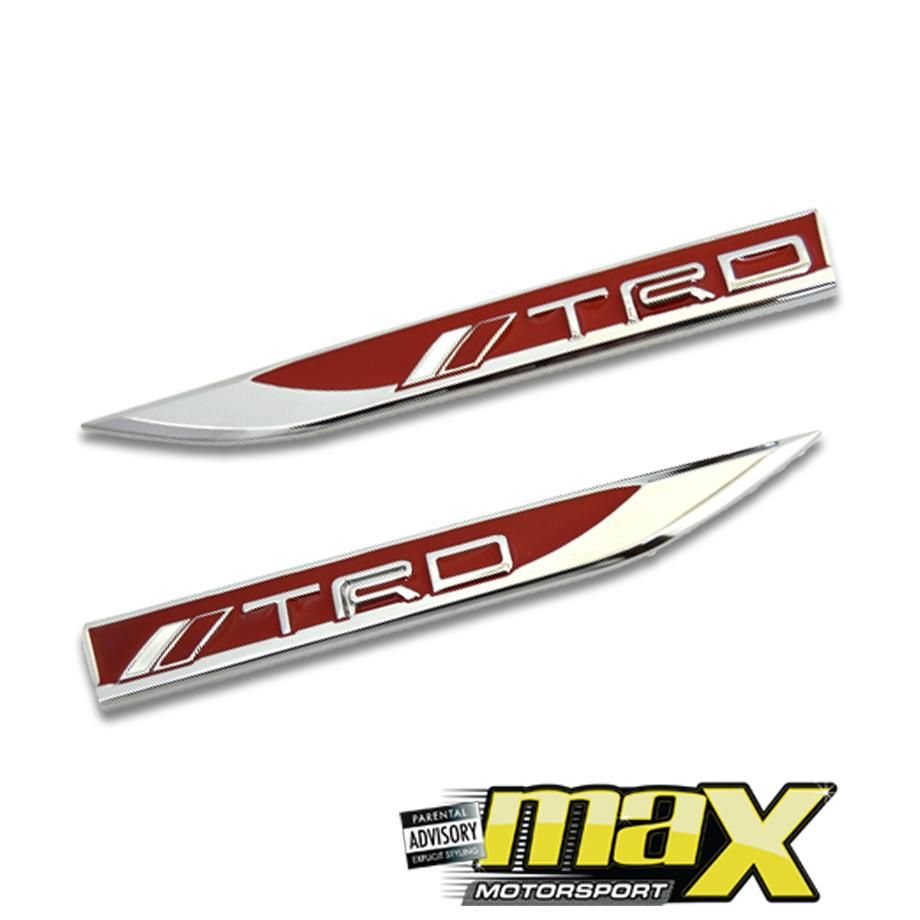 Side Fender Logo Badges - TRD (Red & Chrome) maxmotorsports