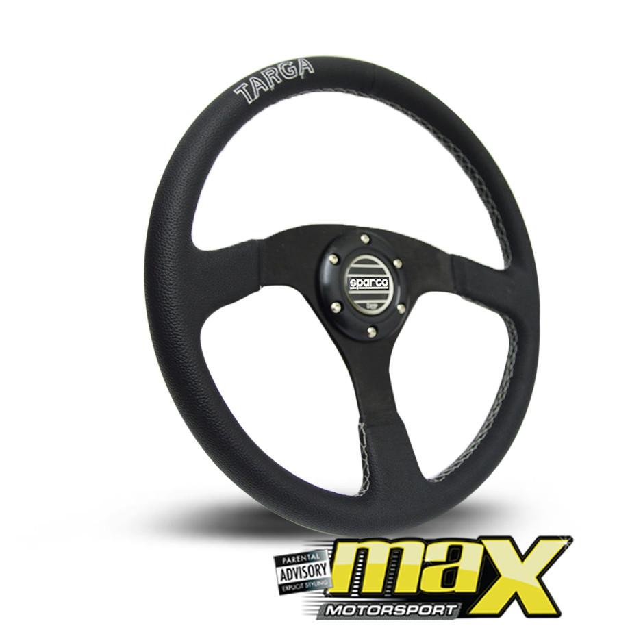 Sparco Racing Style Leather Look Steering Wheel maxmotorsports