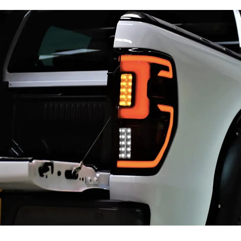 Suitable To Fit - Ranger T6/T7/T8 LED Smoked Black LED Tailights (12-19) Max Motorsport