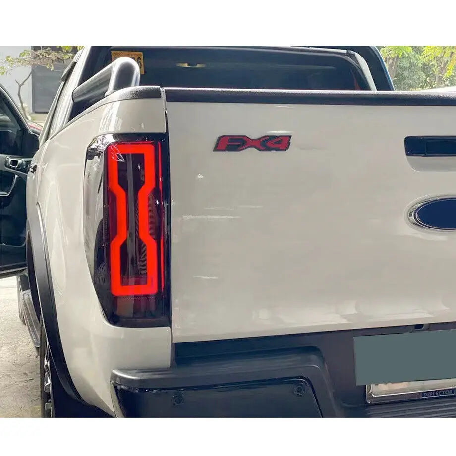 Suitable To Fit - Ranger T6/T7/T8 LED Smoked Black LED Tailights (12-22) Max Motorsport