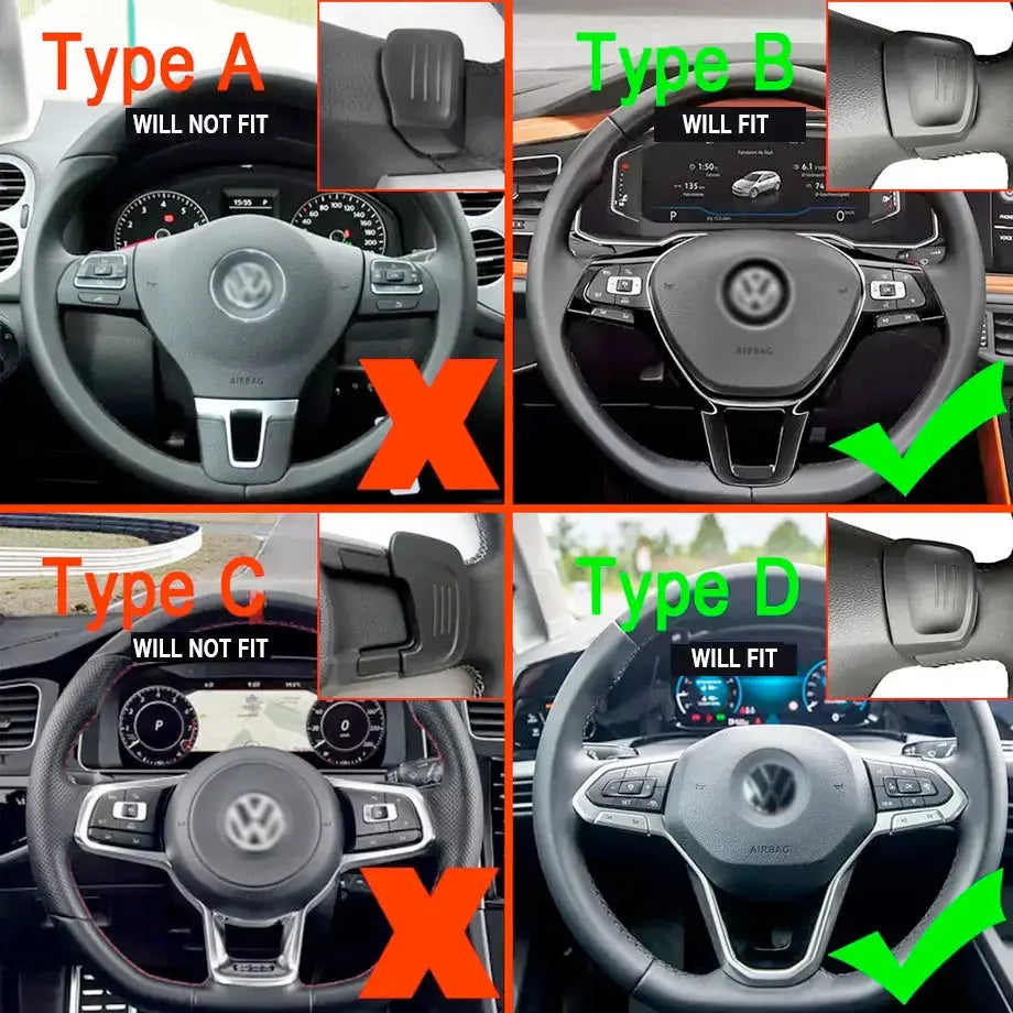 Suitable To Fit - VW Golf 7 TSI Aluminum Paddle Shift Extensions (Silver) Max Motorsport