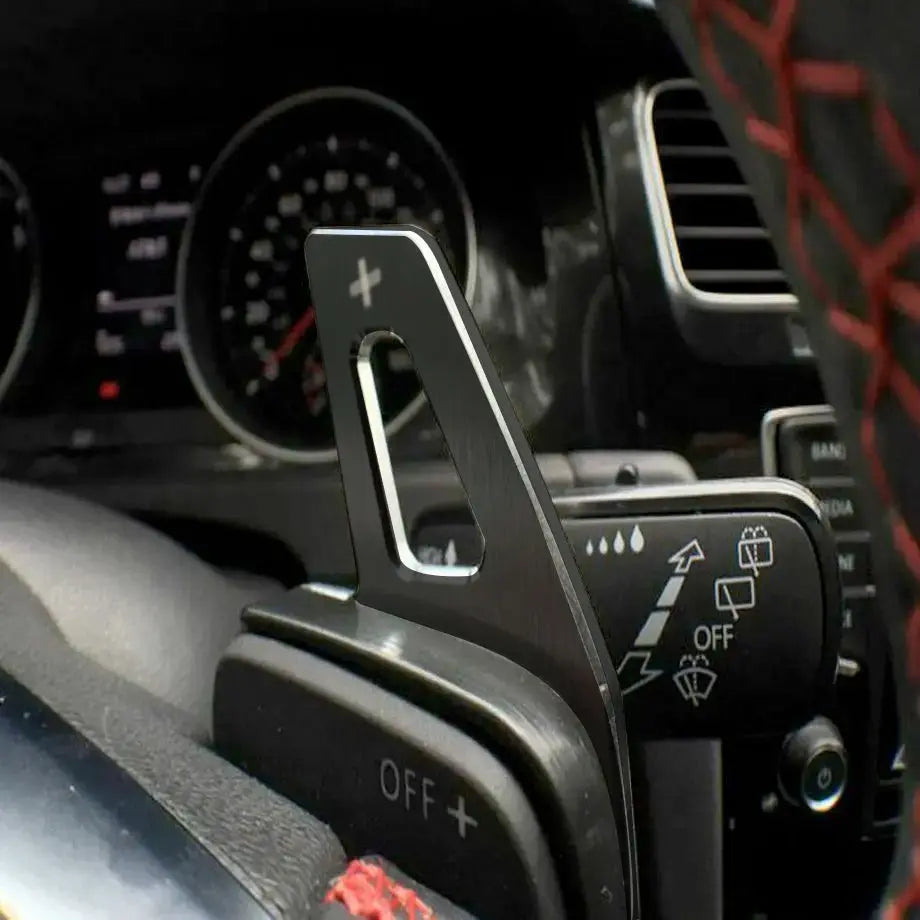 Suitable To Fit - VW Golf 7 TSI Brush Black Aluminium Paddle Shift Extensions maxmotorsports