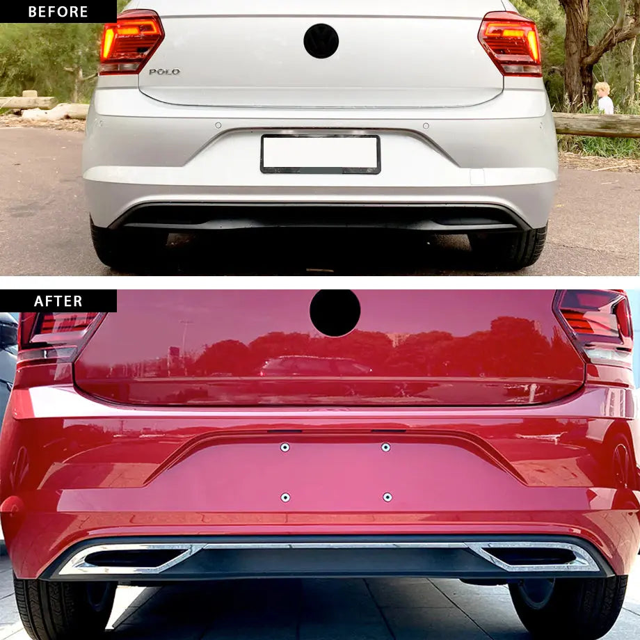 Suitable To Fit - VW Polo 8AW R-Line 3-Piece Chrome Diffuser Trim (18-21) Max Motorsport