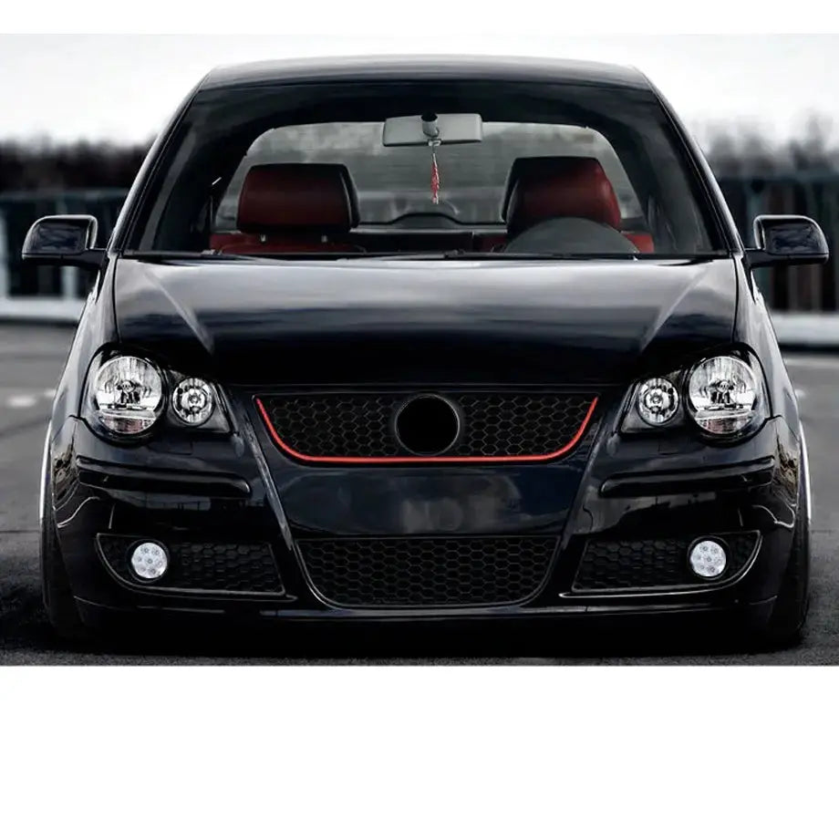 Suitable To Fit - VW Polo 9N3 LED Fog Lamp & Covers With Centre Grille (5-Piece) maxmotorsports