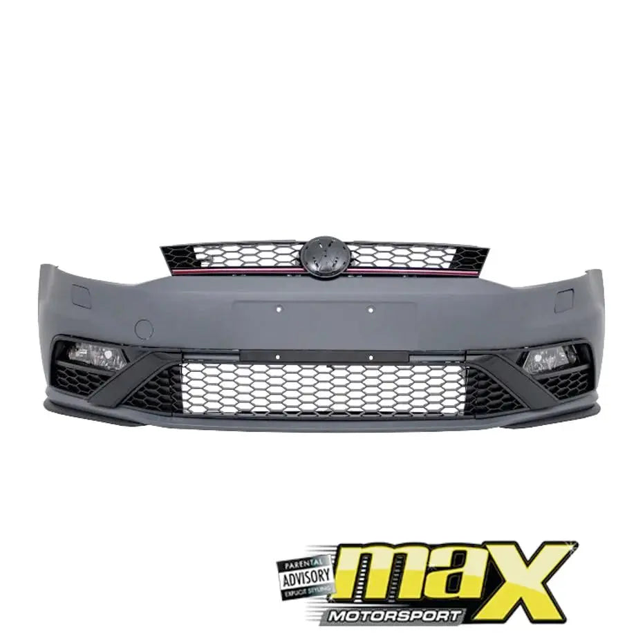 Suitable To Fit - VW Polo 6C GTI (15-On) GTI Style Plastic Upgrade Front Bumper maxmotorsports