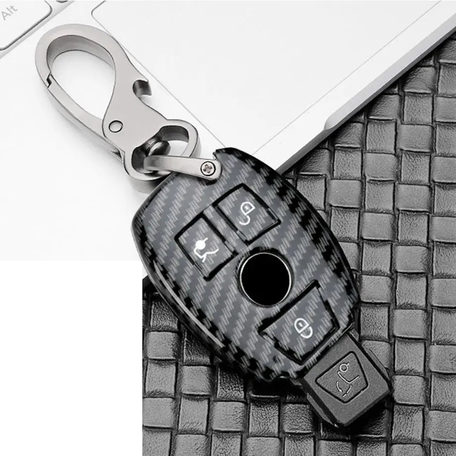 Suitable To Fit Bnez - 3-Button Carbon Look Key Case Cover With Key Ring Max Motorsport