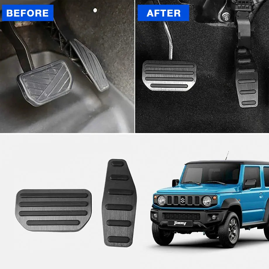 Suzuki Jimny (18-On) Brushed Aluminium Foot Pedals - Automatic Max Motorsport