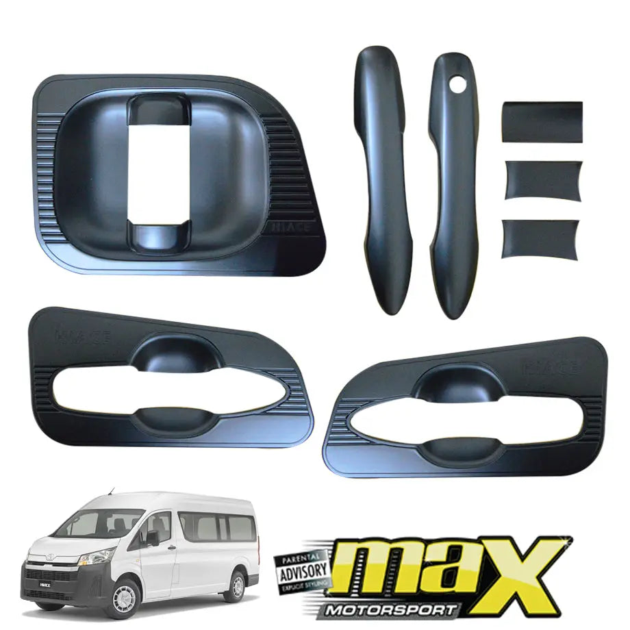 Toyota Hiace (2019-On) Matte Black Door Handle Accessories Set (8-Piece) maxmotorsports