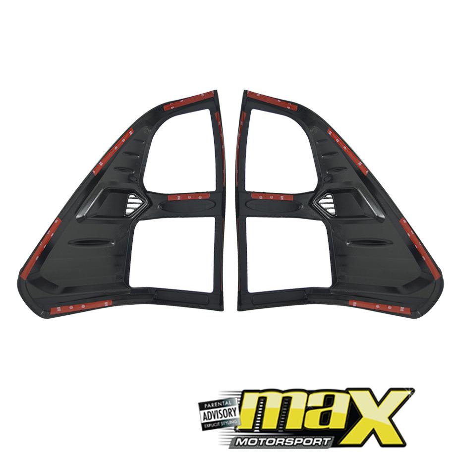 Toyota Hilux Revo Matte Black Taillight Surrounds (2015-On) maxmotorsports