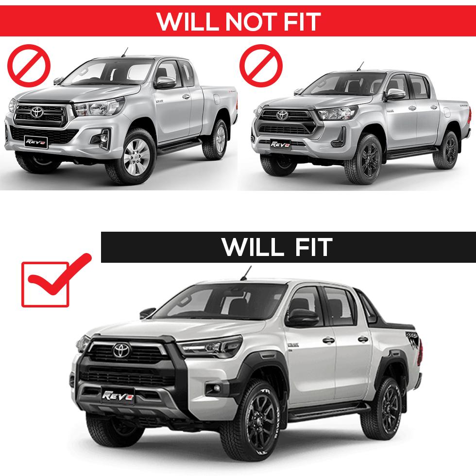 Toyota Hilux Revo Matte Black With Red Plastic Smooth Wheel Arch (2020-On) maxmotorsports