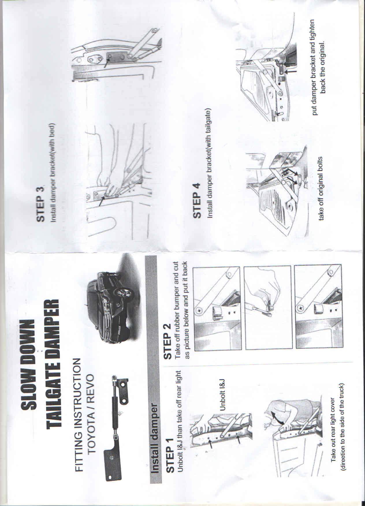 Toyota Hilux Revo (2015-18) Bakkie Tailgate Shock maxmotorsports