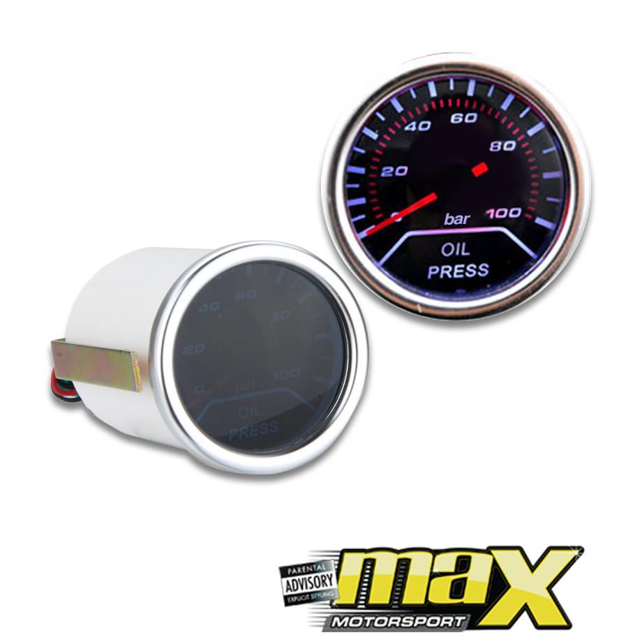 Type-R 2 Inch Smoked Gauge - Oil Pressure (Incl. Sender Unit) maxmotorsports
