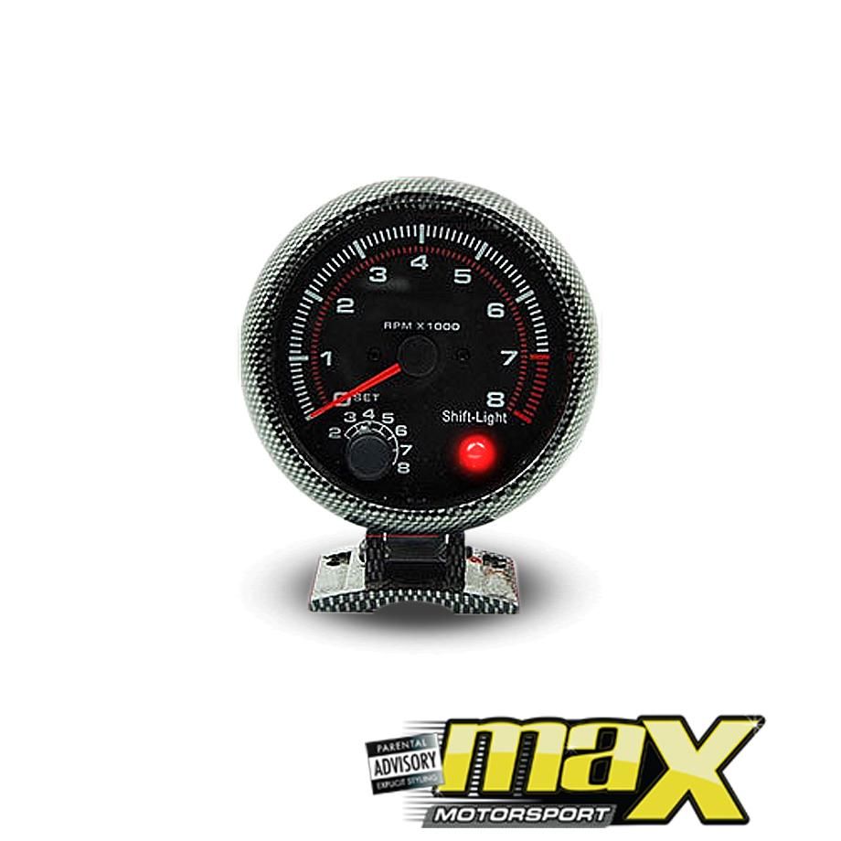 Type-R 3 Inch Carbon Tachometer With Shift Light maxmotorsports
