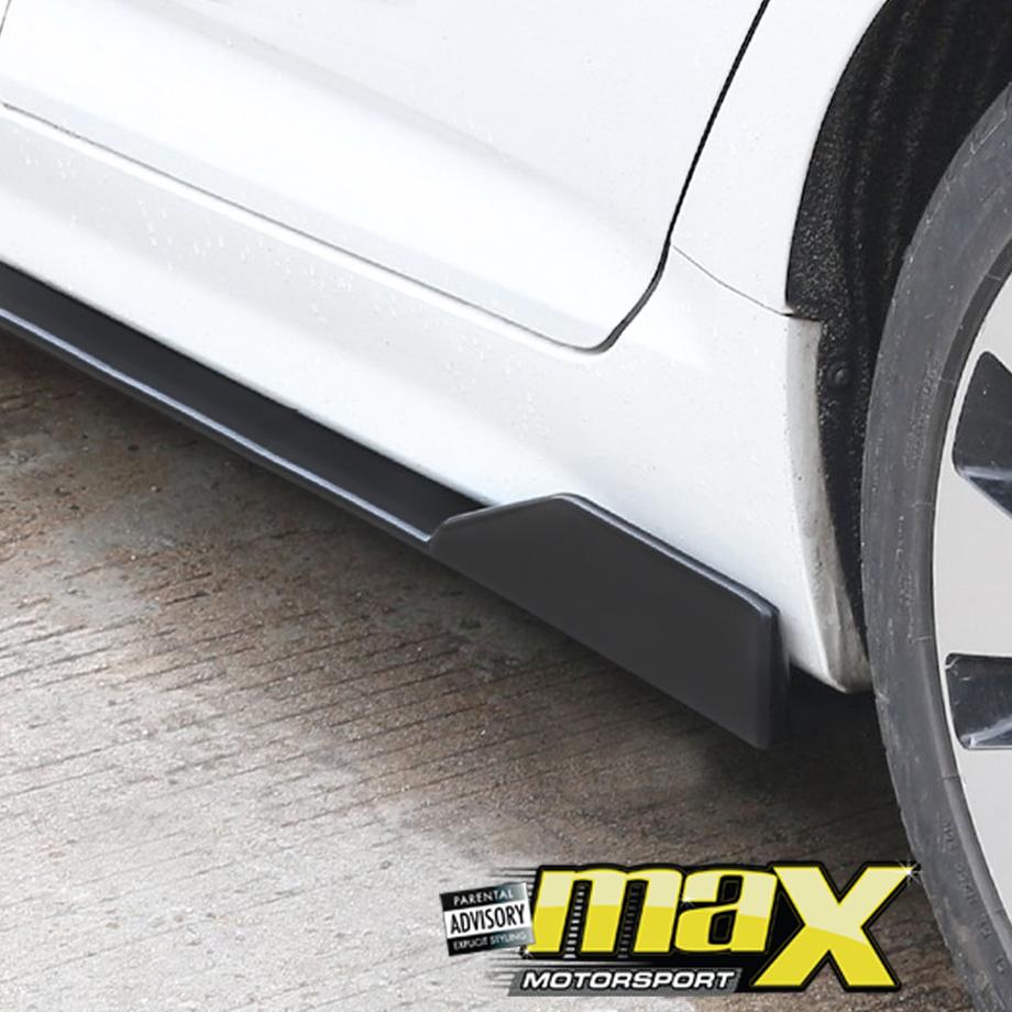 Universal 6-Piece Gloss Black Interlocking Side Skirts Extensions maxmotorsports