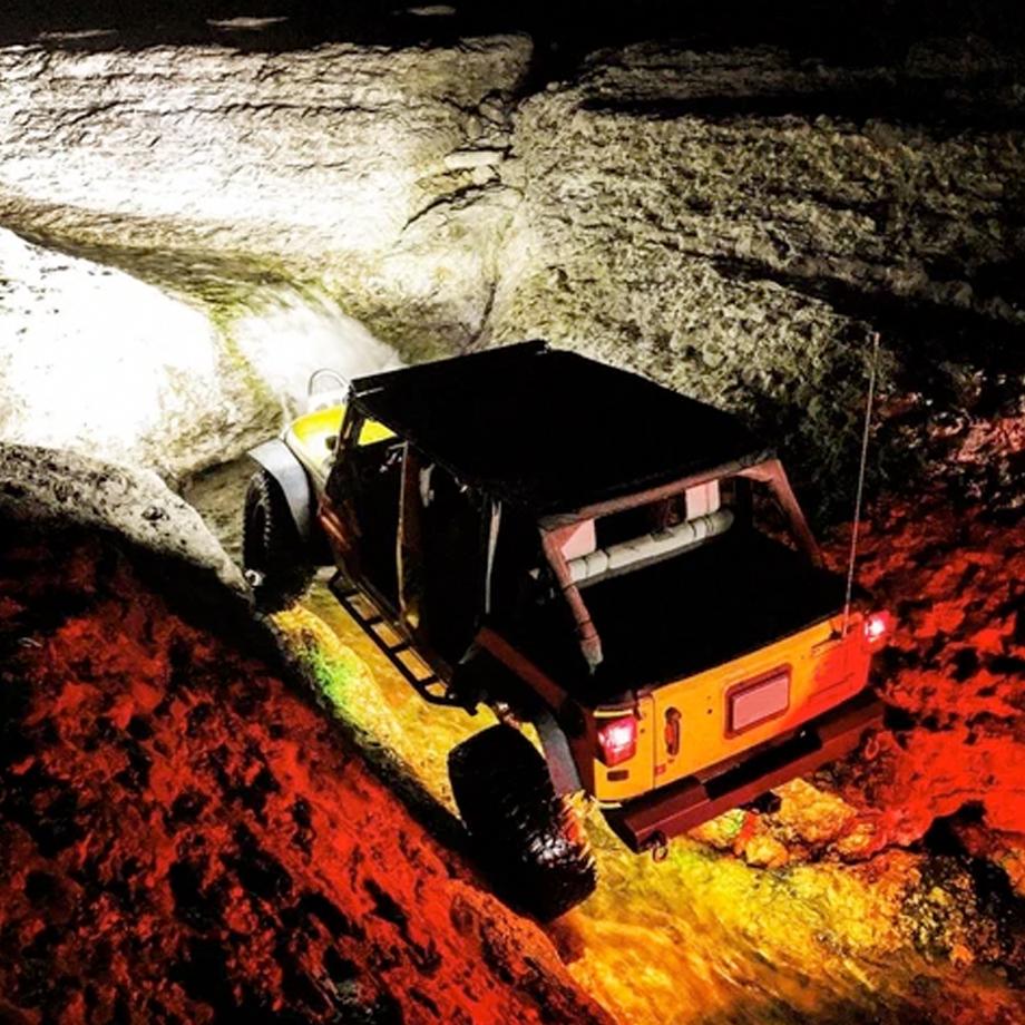 Universal 8 Pod RGB LED Rock Light with Wireless Remote Max Motorsport