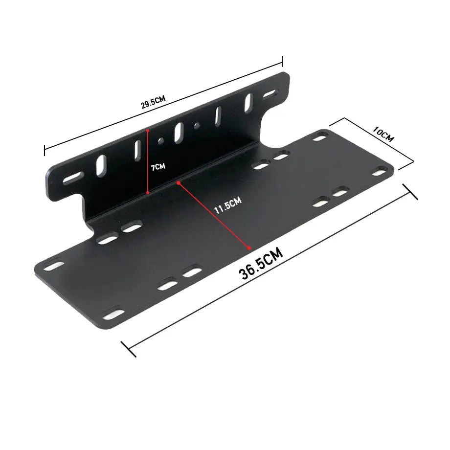 Universal Bar Light Mounting Bracket & Licence Plate Holder (Black) Max Motorsport