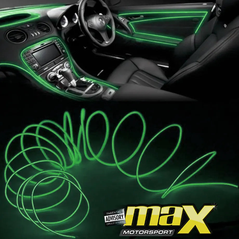 Universal Car Interior Ambient Neon Strip Light - Green maxmotorsports