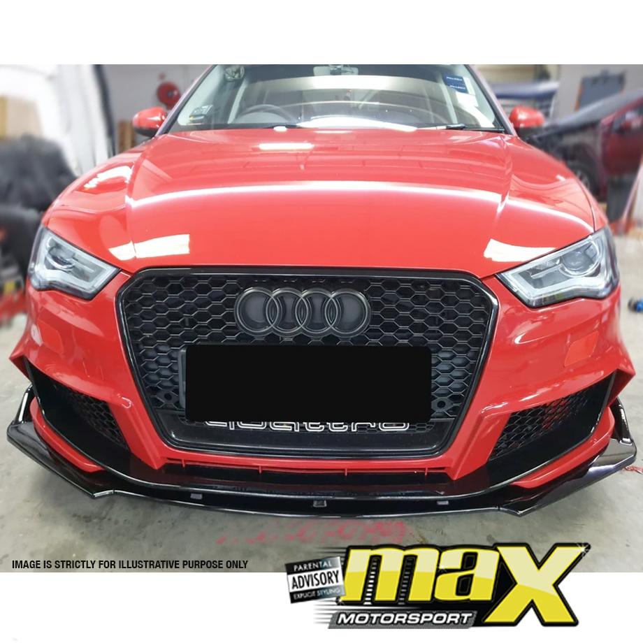 Universal Gloss Black 3-Piece Front Spoiler - Type B maxmotorsports