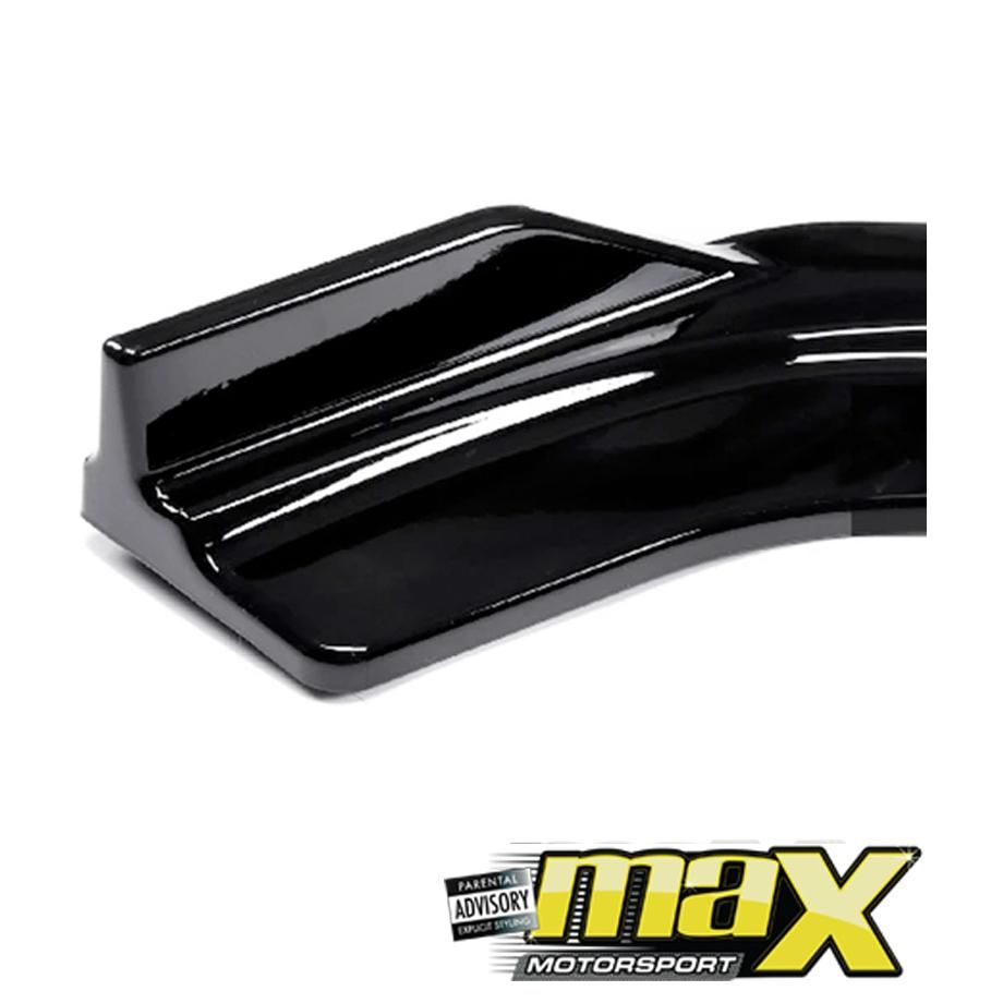 Universal Gloss Black 4-Piece Front Spoiler With Black Lip maxmotorsports