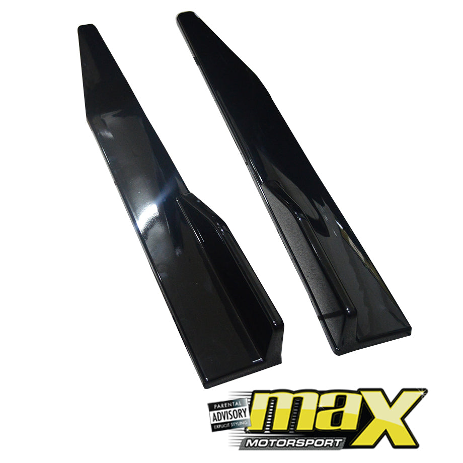 Universal Gloss Black Side Skirt Splitters / Extensions - Type B