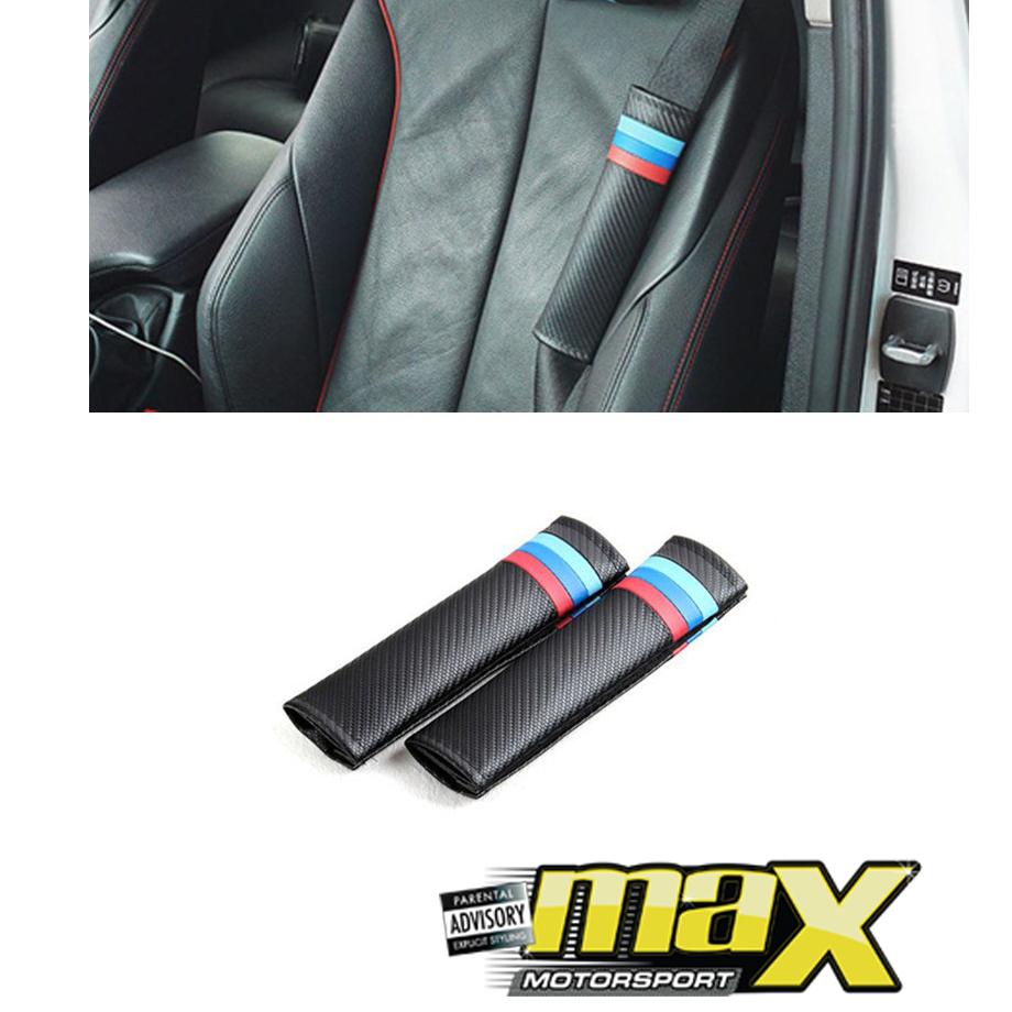 Universal M-Sport Stripe Seatbelt Pads (Carbon Look) maxmotorsports