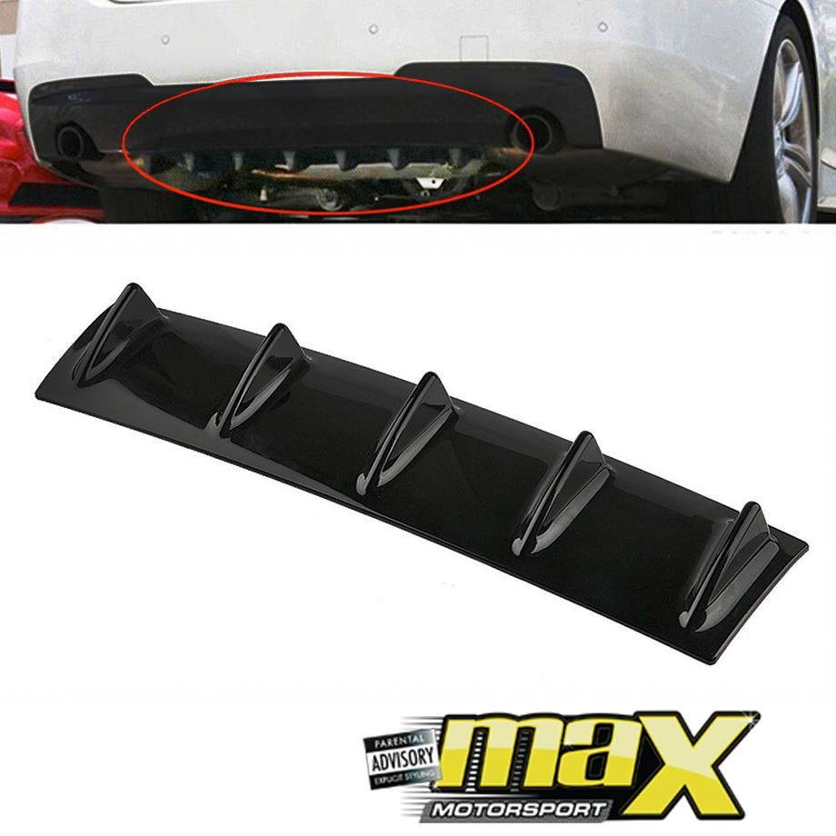 Universal Shark Fin 7 Wing Carbon Look Rear Bumper Diffuser maxmotorsports