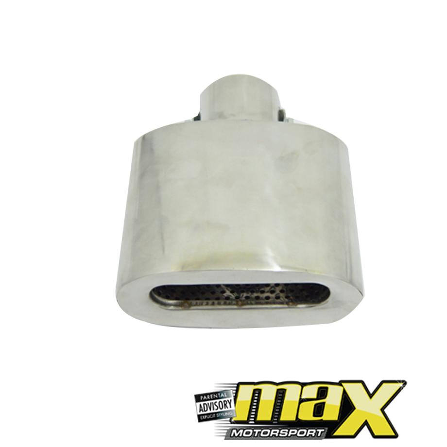 Universal Single Flat Oval Exhaust Tailpipe (60mm Outlet) maxmotorsports