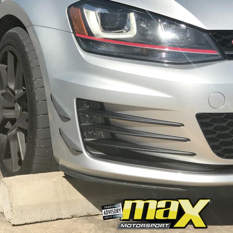 Universal Stick-On 28cm Carbon Look Bumper Canards (4-Pc) maxmotorsports