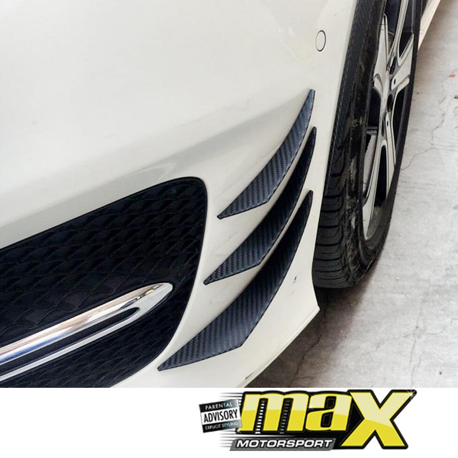 Universal Stick-On Carbon Look Bumper Canards (6-Pc) maxmotorsports