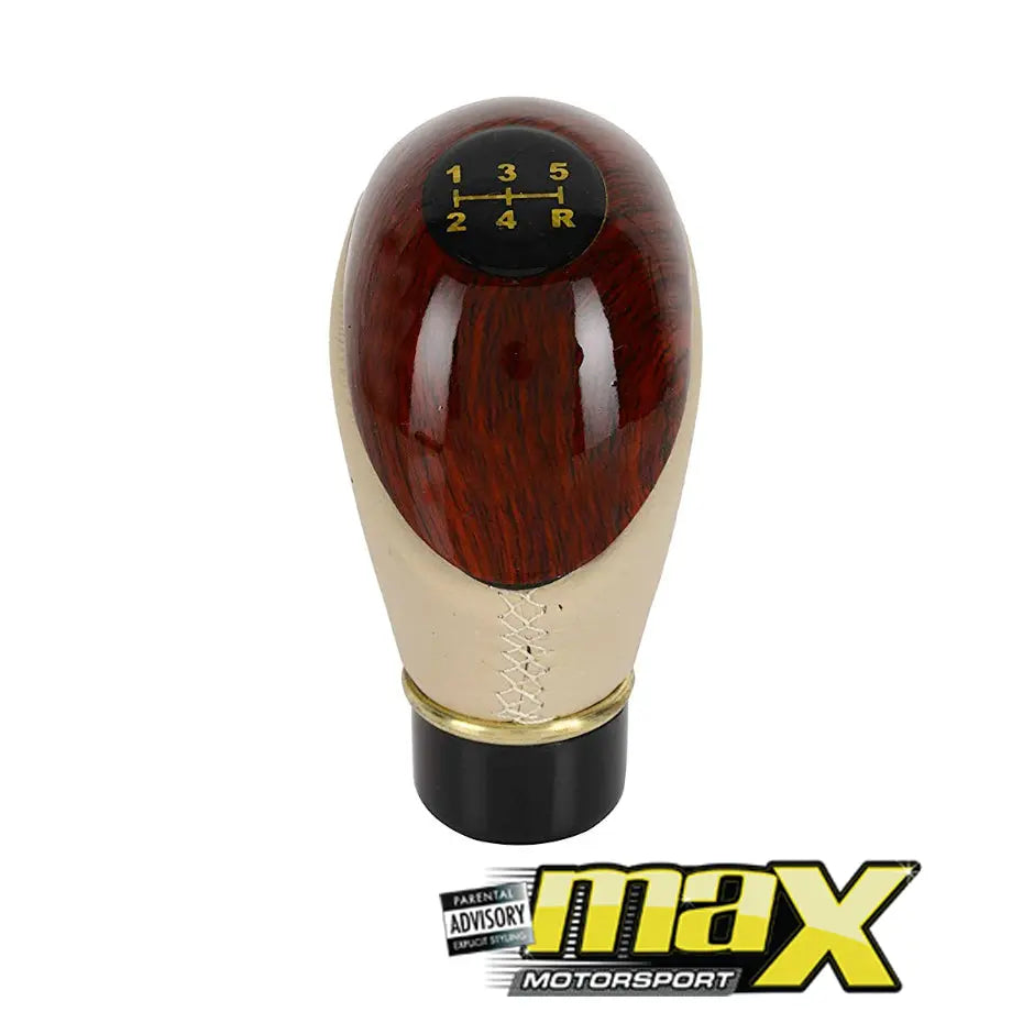 Universal Type-R Wood Grain Leather Look Gear Knob maxmotorsports